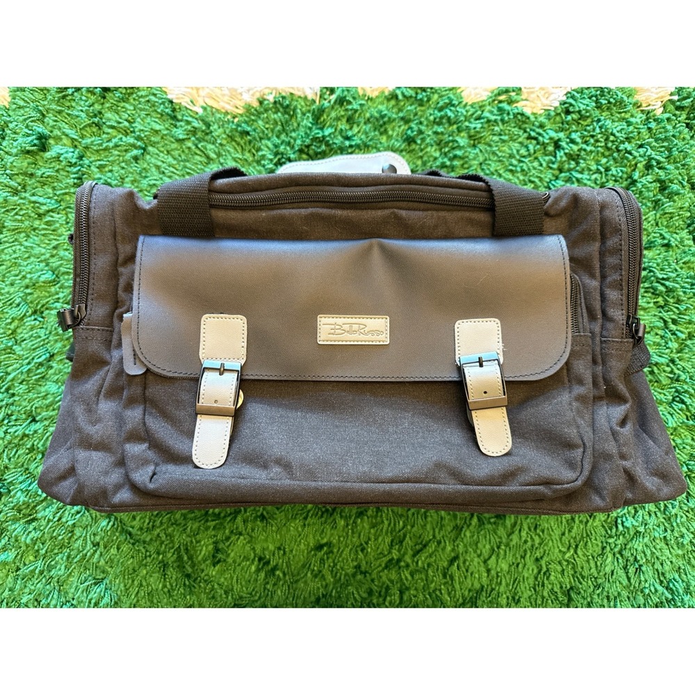 Bella Russo Duffel Bag Unisex Large Black Excellent‎ Canvas Travel Gym Weekender